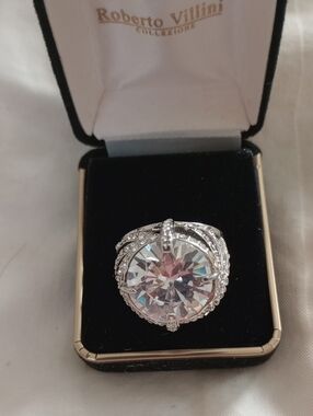 MACY'S Silver Tone Multi-Stone Fashion Ring set with Crystal And CZ Accents